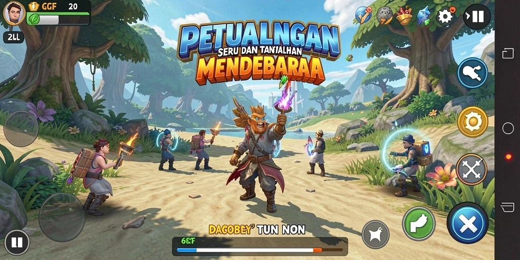 Tampilan gameplay 6CF dengan beragam tantangan petualangan.