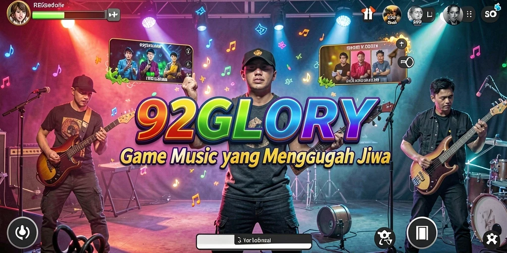 Screenshot gameplay <strong>92GLORY</strong> dengan tampilan menarik dan interaksi musik.