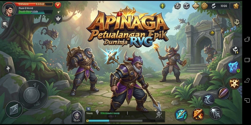 Tampilan gameplay RPG seru dalam APINAGA dengan aksi mendebarkan.
