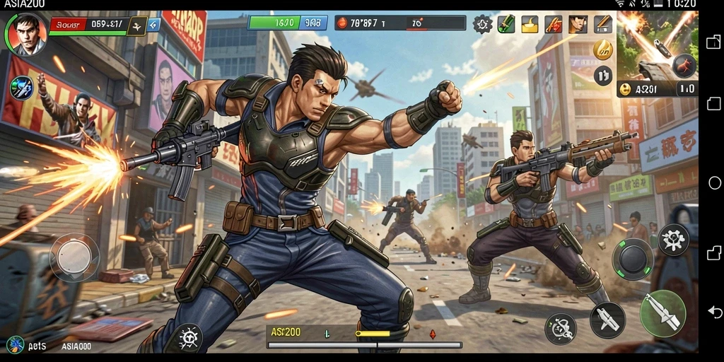 Tampilan gameplay ASIA200 yang dinamis dan seru.