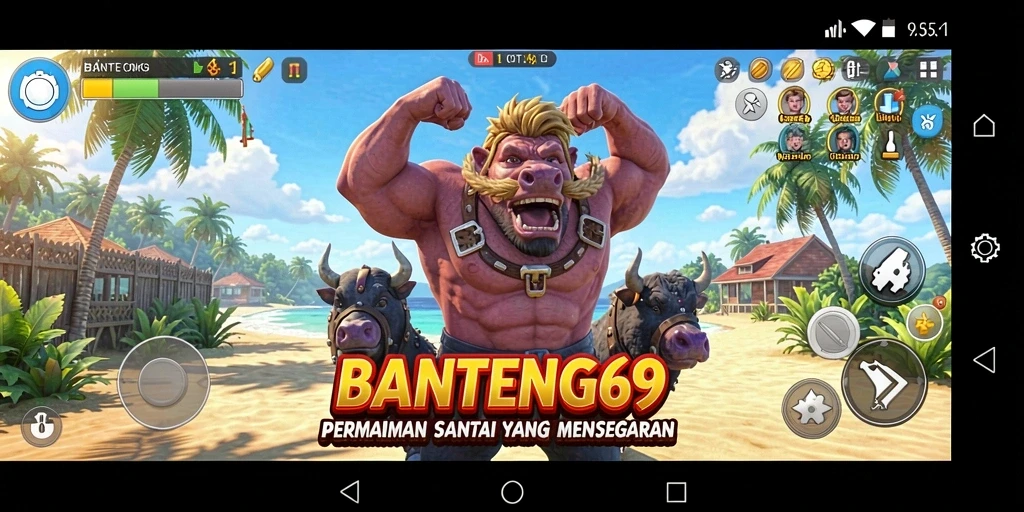 Tampilan gameplay BANTENG69 yang seru dan penuh warna.