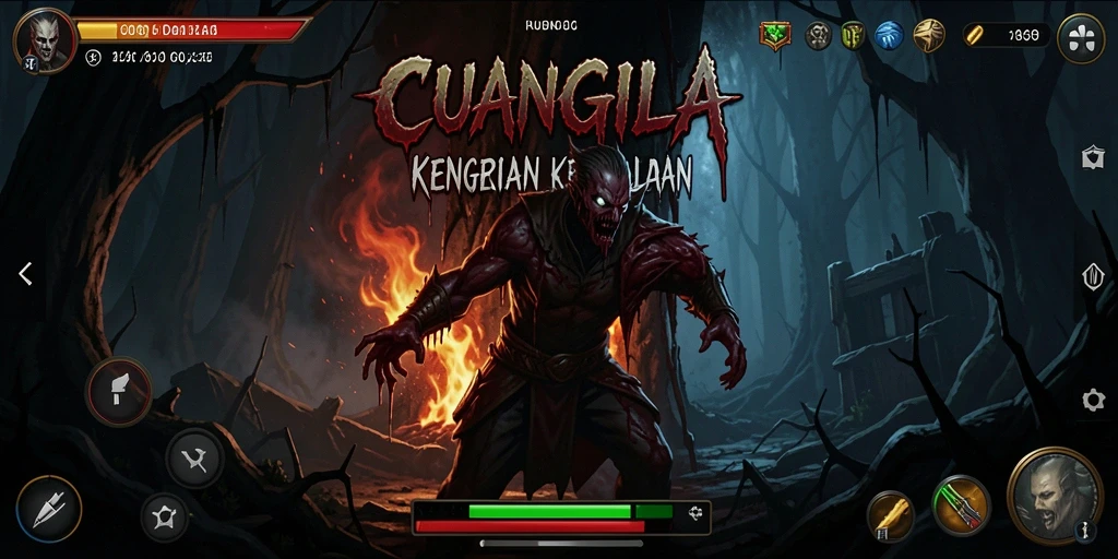 Screenshot gameplay CUANGILA menampilkan pengalaman menakutkan di kegelapan.