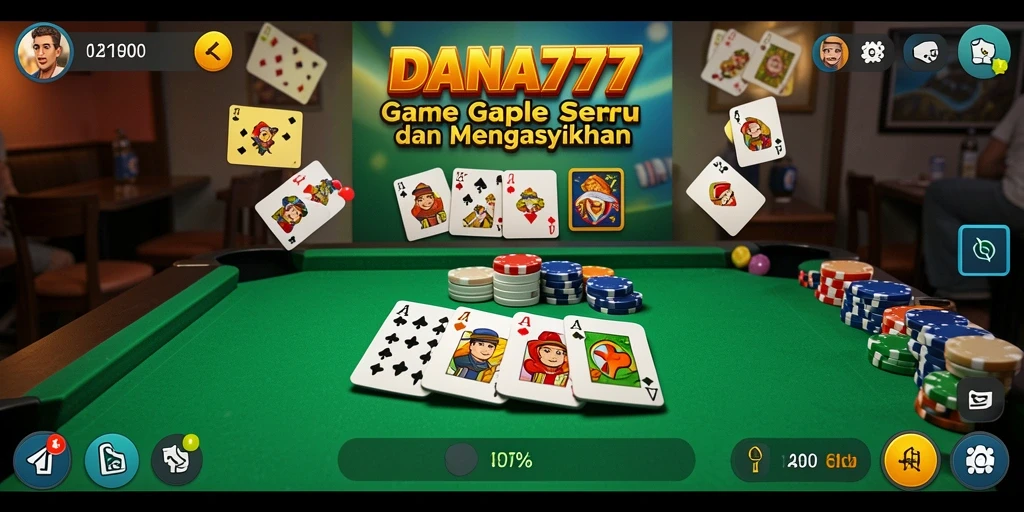 Screenshot gameplay DANA777 menampilkan aksi seru permainan Gaple.
