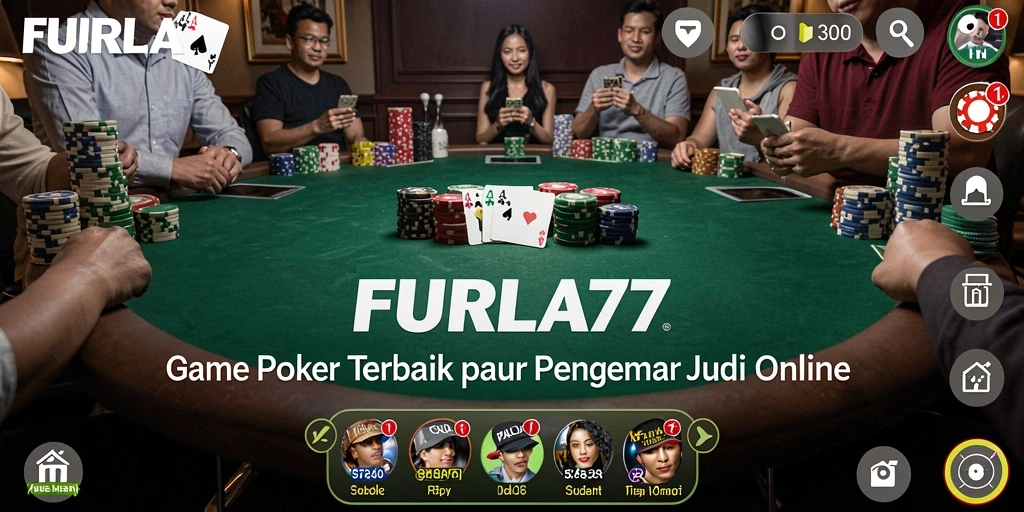 Tampilan gameplay Poker yang menarik dan menegangkan di FURLA77.