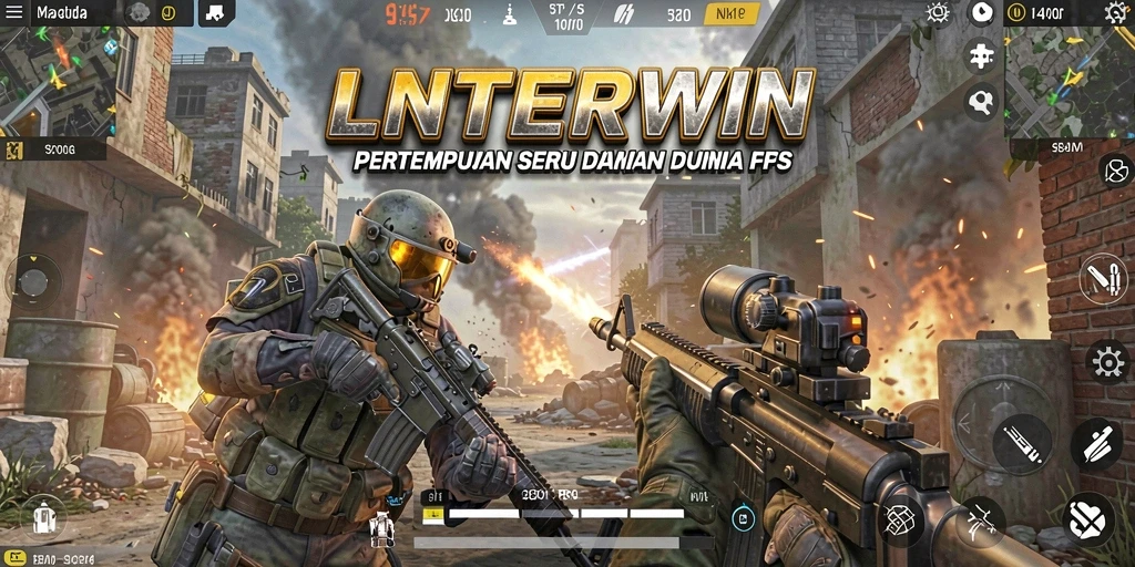 Tampilan gameplay LNTERWIN yang intens dan mendebarkan saat pertempuran.