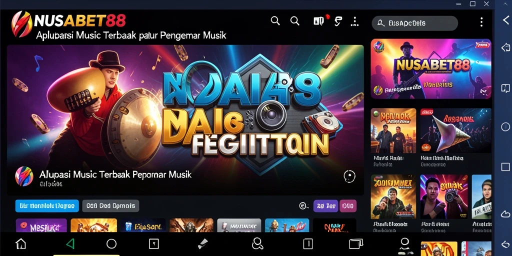 Tampilan screenshot NUSABET88 menampilkan pengguna menikmati musik dengan antarmuka yang menarik.