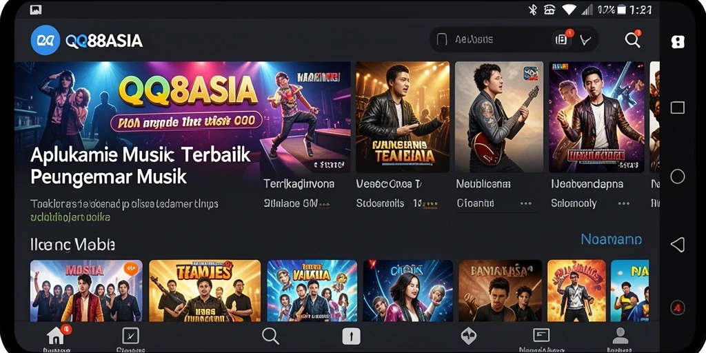 Screenshot gameplay QQ88ASIA menunjukkan pengguna bernyanyi karaoke.