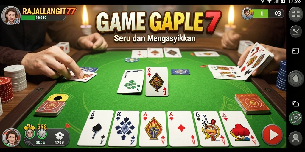 Screenshot gameplay RAJALANGIT77 menunjukkan momen seru saat bermain Gaple.