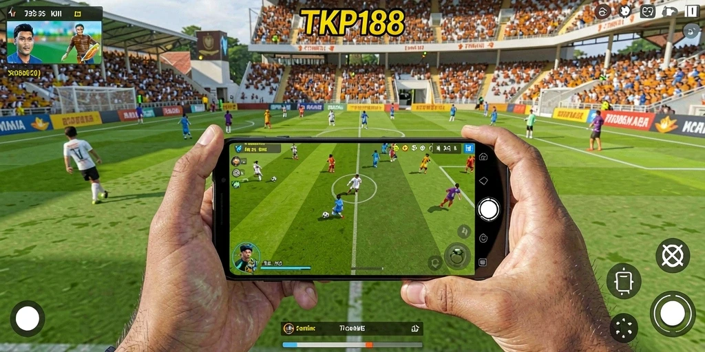 Gameplay menarik di TKP188 dengan aksi sepak bola yang intens.