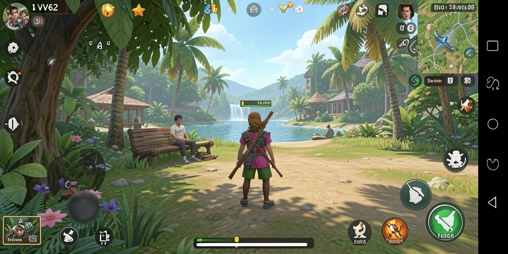 Tampilan seru gameplay VV62 yang penuh warna dan menantang.